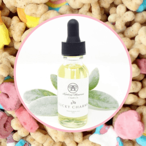 Aromatherapy oil bottle surrounded by cereal.