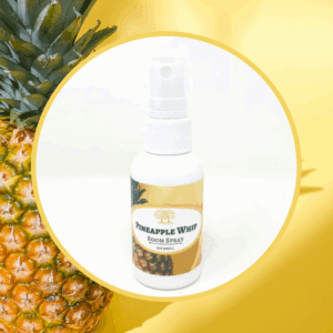 Pineapple room spray with fresh pineapple.