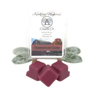 Farmhouse Cider wax melts with leaves.