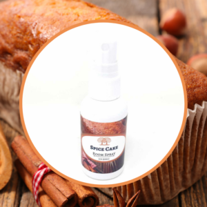 Spice cake and room spray with cinnamon.