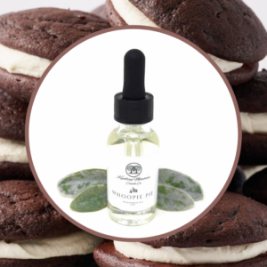 Whoopie pies with a flavoring bottle.