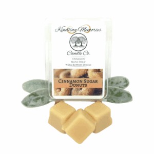 Cinnamon sugar donut wax melts and leaves.