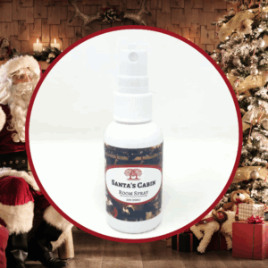 Room spray with Santa and Christmas tree.