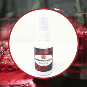 Red room spray with sparkling cocktails.